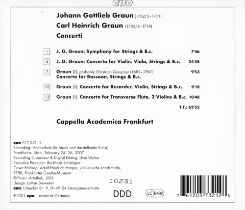 Cappella Academica Frankfurt - J.G. Graun & C.H. Graun: Concerti (2011) CD-Rip