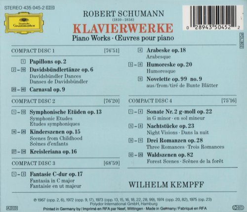 Wilhelm Kempff - Schumann: Piano Works (4CD) (1991) CD-Rip