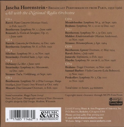 Jascha Horenstein - Broadcast Performances from Paris 1952-1966 (2004) [9CD Box Set]