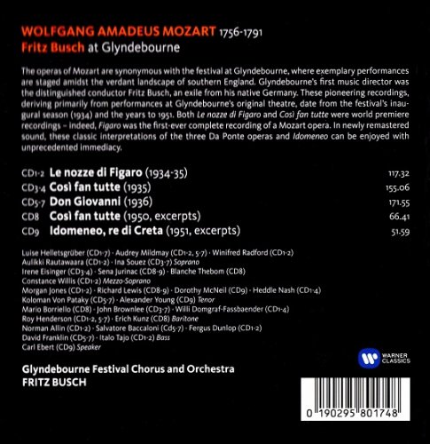 Fritz Busch - Fritz Busch at Glyndebourne: Mozart Operas (2017) [9CD Box Set]