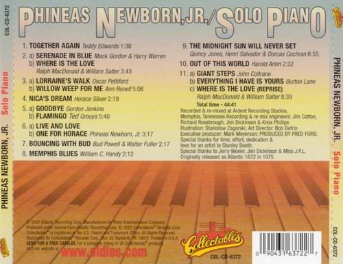Phineas Newborn, Jr. - Solo Piano (1975) 320 kbps+CD Rip