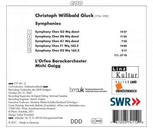 Michi Gaigg, L'Orfeo Barockorchester - Gluck: 5 Symphonies (2011)