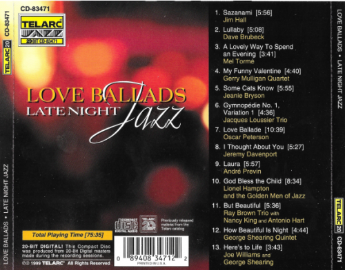 VA - Love Ballads: Late Night Jazz (1999)