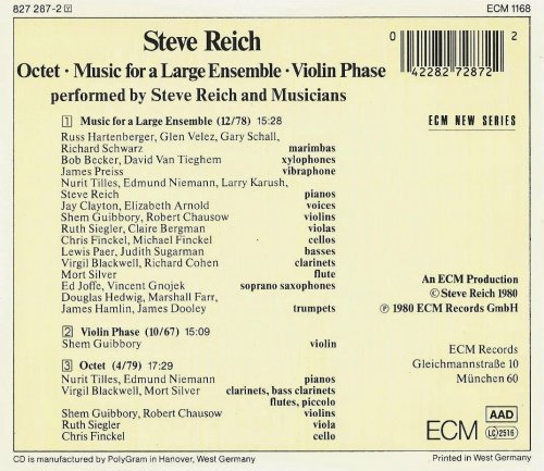 Steve Reich - Octet, Music for a Large Ensemble, Violin Phase (1980) CD-Rip