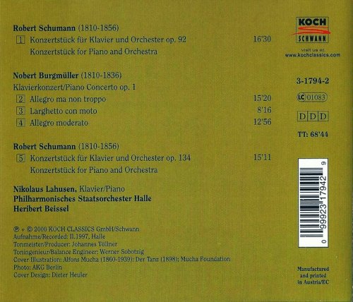 Nikolaus Lahusen, Philharmonisches Staatsorchester Halle, Heribert Beissel - Burgmüller, Schumann: Works for Piano and Orchestra (2000) CD-Rip