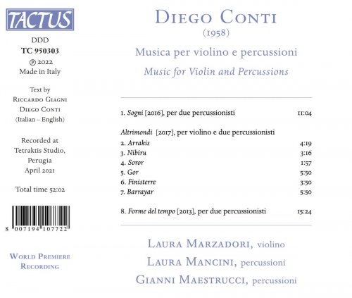 Laura Marzadori, Laura Mancini, Gianni Maestrucci - Diego Conti: Musica per violino e percussioni (2022) [Hi-Res]