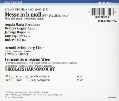 Concentus musicus Wien, Nikolaus Harnoncourt - J.S. Bach: Mass in B minor (1986) CD-Rip