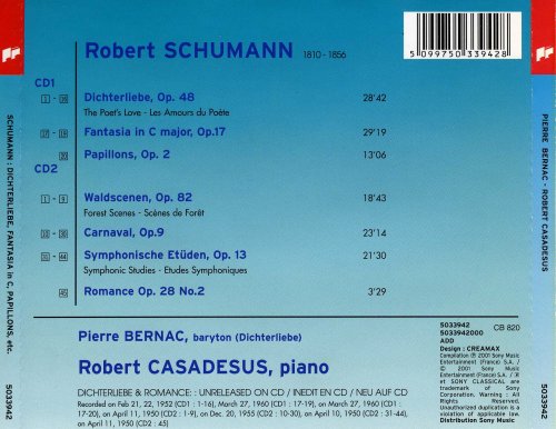 Robert Casadesus, Pierre Bernac - Schumann: Papillons / Carnaval / Etudes symphoniques / Fantaisie / Dichterliebe (2001)