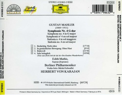 Edith Mathis, Berliner Philharmoniker, Herbert von Karajan - Mahler: Symphony No.4 (1979)