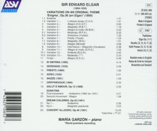 Maria Garzon - Elgar: Enigma Variations, Concert Allegro (1999)