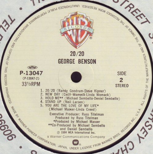 George Benson ‎- 20/20 (1984) LP