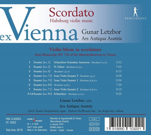 Gunar Letzbor, Ars Antiqua Austria - Scordato: Habsburg Violin Music (2015)