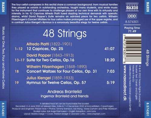 Andreas Brantelid - 48 Strings: Music for 1, 2, 4 & 12 Cellos (2022) [Hi-Res]