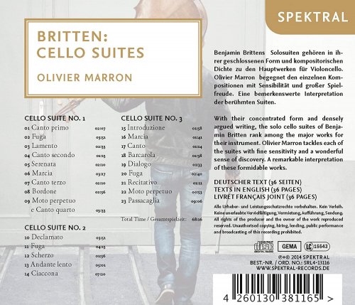 Olivier Marron - Benjamin Britten: Cello Suites (2014)
