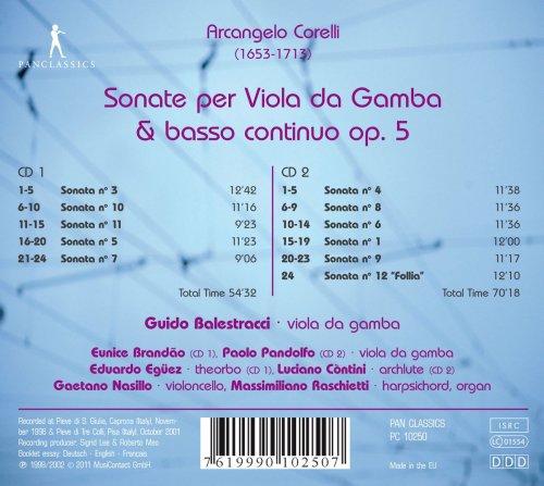 Guido Balestracci - Corelli: Sonate per Viola da Gamba & basso continuo, Op. 5 (1999)