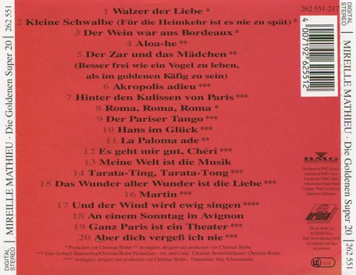 Mireille Mathieu - Die Goldenen Super 20 (1992) CD-Rip