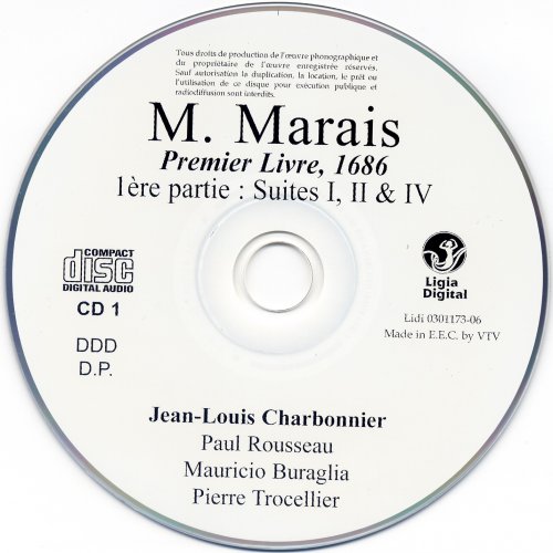 Jean-Louis Charbonnier - Marais: Premier Livre (1686) Premiere Partie, Suites I - II - IV (2006)