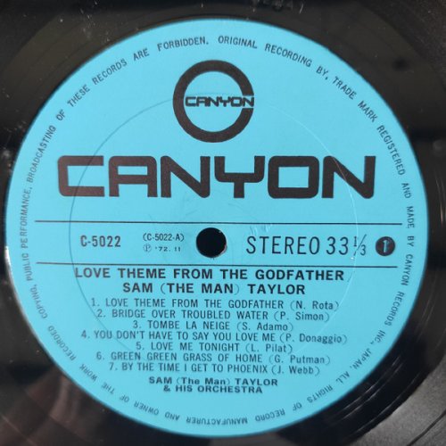 Sam (The Man) Taylor - Love Theme From The Godfather (1972) LP