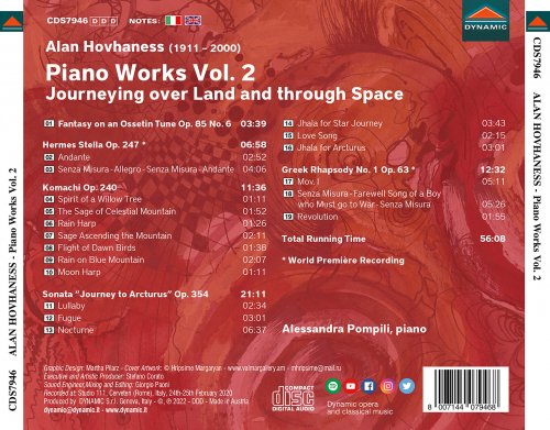 Alessandra Pompili - Hovhaness: Piano Works, Vol. 2 - Journeying Over Land and Through Space (2022) [Hi-Res]