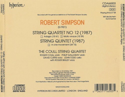 The Coull String Quartet, Roger Bigley - Robert Simpson: String Quartet No. 12 & Quintet No. 1 (1992)