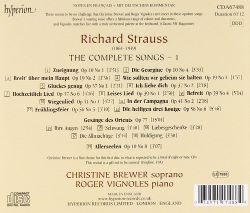 Christine Brewer, Roger Vignoles - Strauss: The Complete Songs, Vol. 1 (2005)
