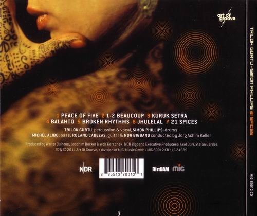 Trilok Gurtu W/ Simon Phillips + NDR Bigband - 21 Spices (2011) CD Rip