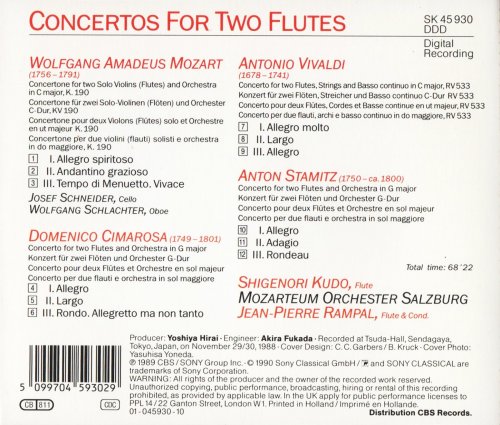 Shigernori Kudo, Jean-Pierre Rampal, Mozarteum Orchester Salzburg - Mozart, Cimarosa, Vivaldi, Stamitz: Concertos for Two Flutes (1990) CD-Rip