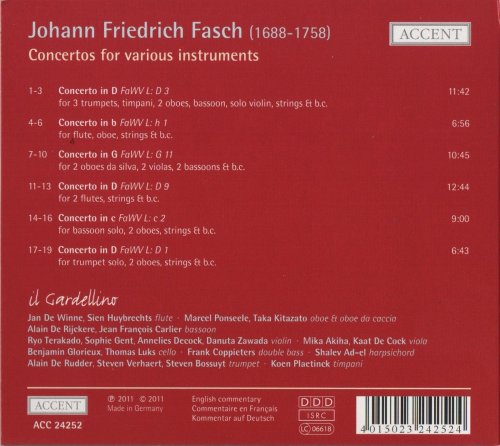 Il Gardellino - Fasch: Concertos for Various Instruments (2011) CD-Rip