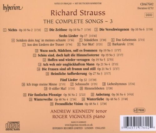 Andrew Kennedy, Roger Vignoles - Strauss: The Complete Songs 3 (2008)