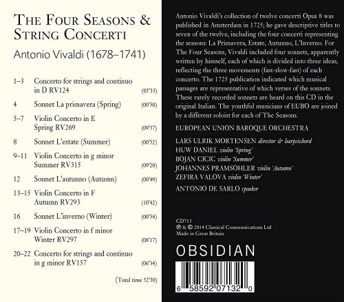 European Union Baroque Orchestra - Vivaldi: The Four Seasons & String Concerti (2014) [Hi-Res]