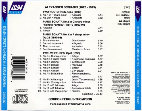 Gordon Fergus-Thompson - Complete Piano Music Vol. 2 (1994)