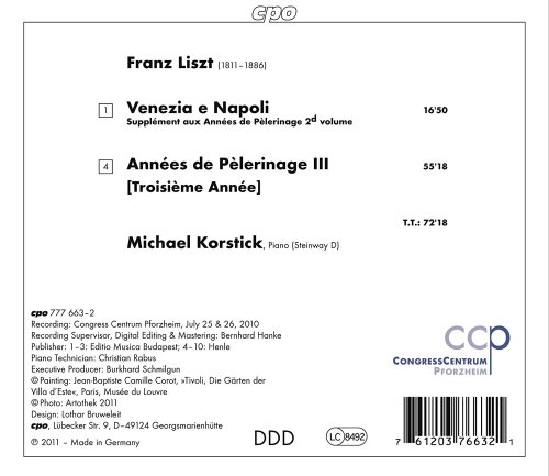 Michael Korstick - Années de pèlerinage III - Venezia e Napoli (2011)