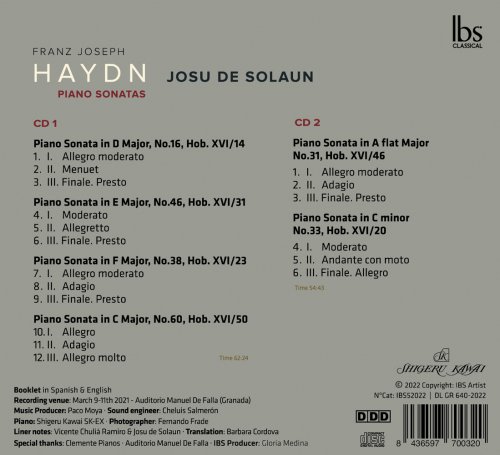 Josu De Solaun - Haydn: Piano Sonatas (2022) [Hi-Res]