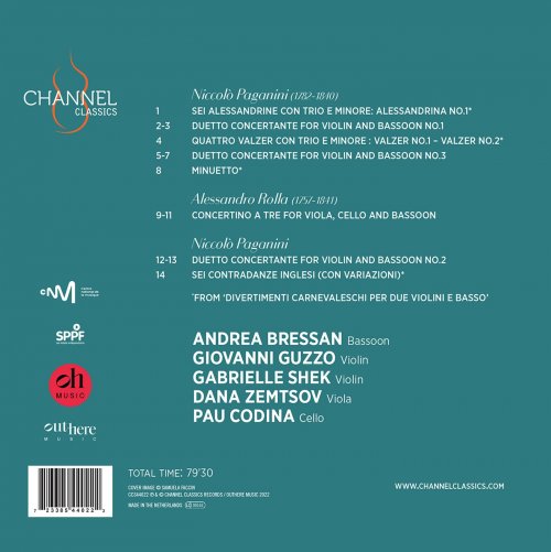 Andrea bressan, Giovanni Guzzo - Paganini and Rolla: Chamber Music for Strings and Bassoon (2022) [Hi-Res]