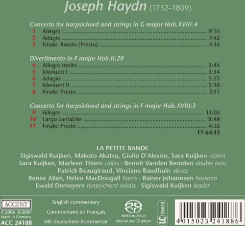 Ewald Demeyere, Sigiswald Kuijken, La Petite Bande - Haydn, J.: Keyboard Concerto in G Major / Divertimento in F Major / Harpsichord Concerto in F Major (2006)
