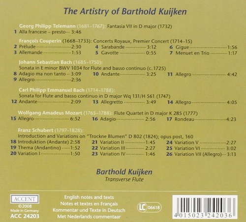 Barthold Kuijken - The Artistry of Barthold Kuijken (2008)