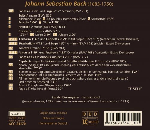 Ewald Demeyere - Bach, J.S.: Keyboard Music (The Young Virtuoso) (2005)