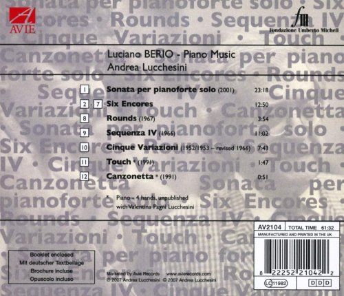 Andrea Lucchesini - Berio: Piano Music (2007)