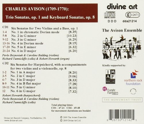 Avison Ensemble - Avison, C.: Trio Sonatas, Op. 1 / Keyboard Sonatas, Op. 8 (2006)