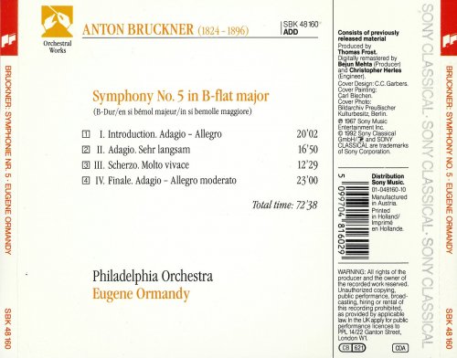 Philadelphia Orchestra, Eugene Ormandy - Bruckner: Symphony No.5 in B flat major (1992)