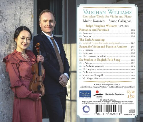 Midori Komachi & Simon Callaghan - Vaughan Williams: Complete Works for Violin & Piano (2022) [Hi-Res]