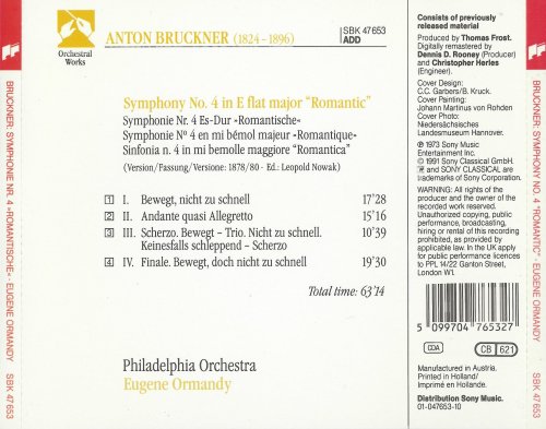 Philadelphia Orchestra, Eugene Ormandy - Bruckner: Symphony No.4 in E flat major "Romantic" (1991)