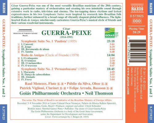 Goiás Philharmonic Orchestra, Raul Menezes, Neil Thomson, Públio Da Silva, Patrick Viglioni, Felipe Arruda - Guerra-Peixe: Symphonic Suites Nos. 1 & 2 and Roda de amigos (2022)