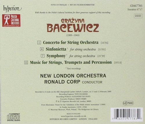 New London Orchestra, Ronald Corp - Bacewicz: Music for String Orchestra (2009)