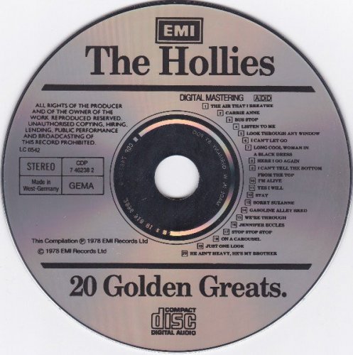 The Hollies - 20 Golden Greats (1987 Reissue, Remastered) CD-Rip