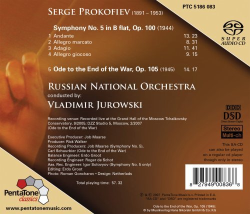 Russian National Orchestra, Vladimir Jurowski - Prokofiev: Symphony No. 5 - Ode to the End of the War (2007) [Hi-Res]