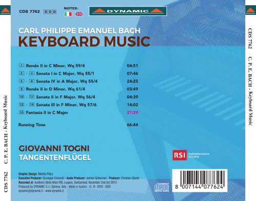 Giovanni Togni - C.P.E. Bach: Keyboard Music (2016) [Hi-Res]