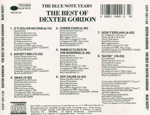 Dexter Gordon - The Best of Dexter Gordon (1988) CD Rip