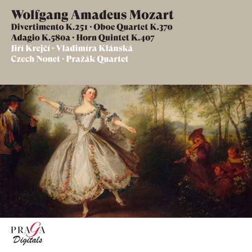 Czech Nonet, Prazak Quartet - Wolfgang Amadeus Mozart: Divertimento, K. 251, Oboe Quartet, K. 370, Adagio, K. 580a, Horn Quintet, K. 407 (1995) [Hi-Res]