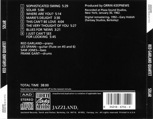 Red Garland - Solar (1962) 320 kbps+CD Rip